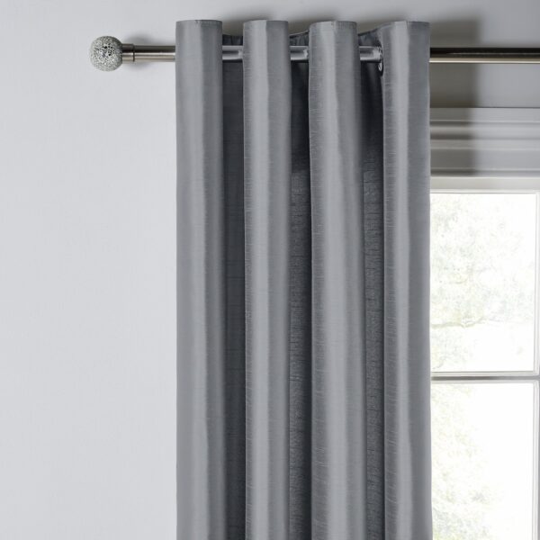 Habitat Faux Silk Eyelet Curtains - Dove Grey - 117x137cm