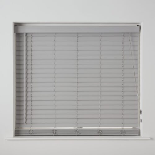Habitat Faux Wood Grey 25mm Slat Venetian Blind - 90cm