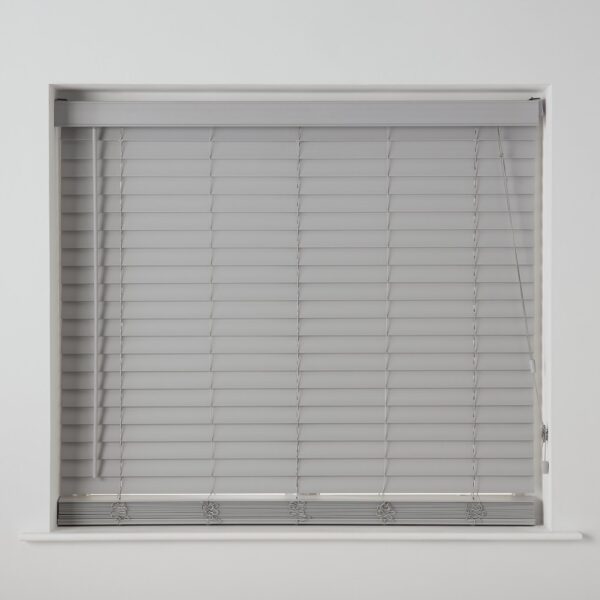 Habitat Faux Wood Grey 50mm Slat Venetian Blind - 90cm