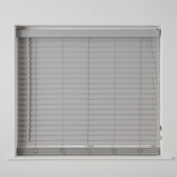 Habitat Faux Wood Grey 50mm Slat Venetian Blind - 90cm