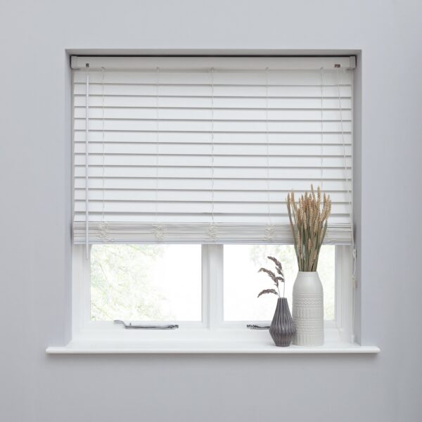 Habitat Faux Wood White 50mm Slat Venetian Blind - 90cm