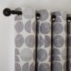 Habitat Geometric Blackout Eyelet Curtains - Grey -117x137cm