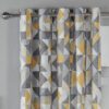 Habitat Geometric Eyelet Curtains - Natural - 168x183cm