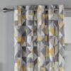 Habitat Geometric Eyelet Curtains - Neutral - 117x137cm