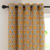 Habitat Geometric Eyelet Curtains - Yellow - 117x137cm