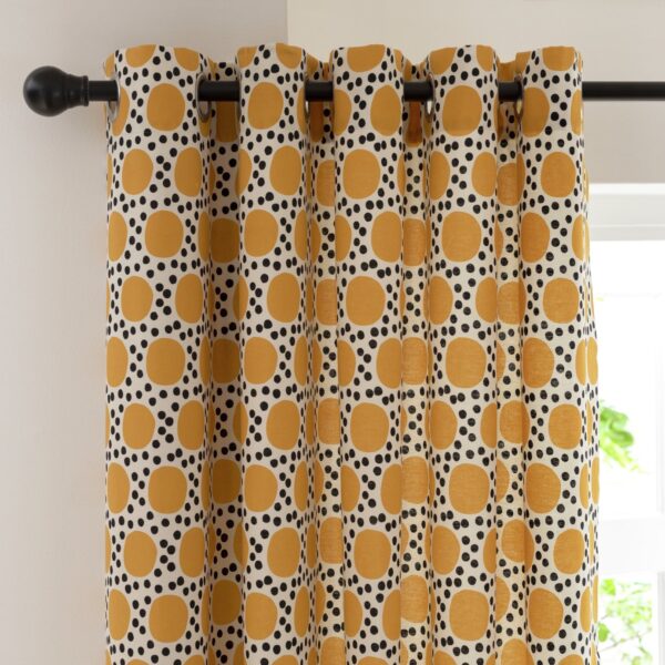 Habitat Geometric Eyelet Curtains - Yellow - 117x137cm