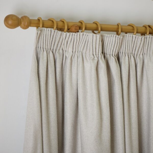 Habitat Herringbone Pencil Pleat Curtains - Cream -117x137cm