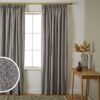 Habitat Herringbone Pencil Pleat Curtains - Grey - 117x137cm
