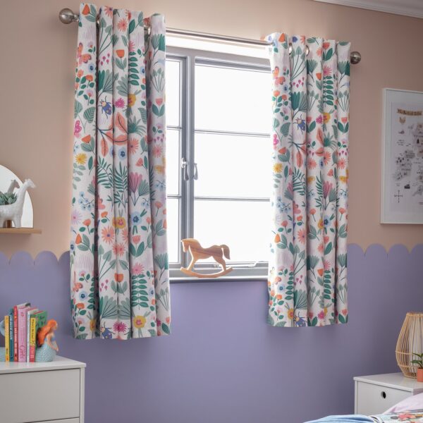 Habitat Kids Floral Blackout Eyelet Curtains - 168X137cm