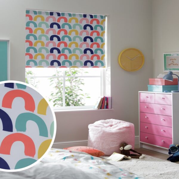 Habitat Kids Rainbow Blackout White Roller Blind - 90cm