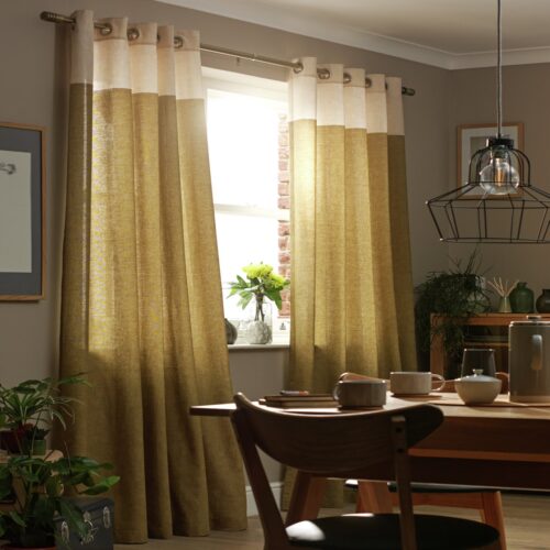 Habitat Lined Eyelet Curtains - Natural - 117x137cm