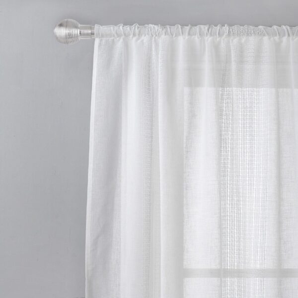 Habitat Linen Look Ladder Voile Curtain - White - 140x229cm