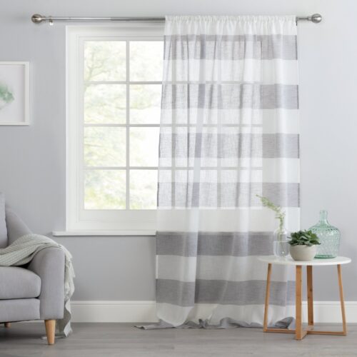 Habitat Pencil Pleat Voile Curtain - Grey - 140x229cm