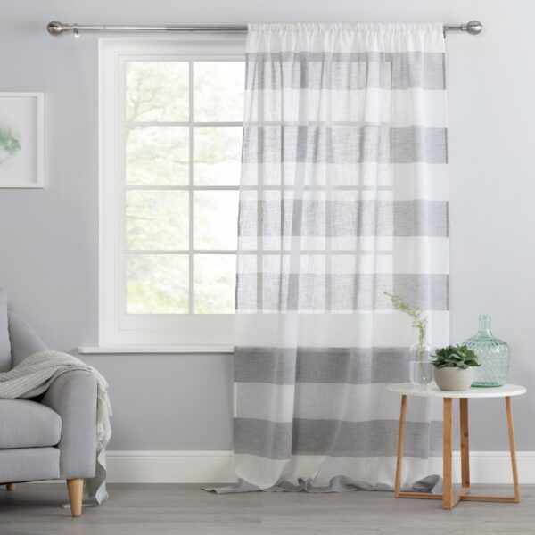 Habitat Pencil Pleat Voile Curtain - Grey - 140x229cm