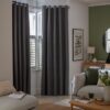 Habitat Plain Blackout Eyelet Curtains - Charcoal