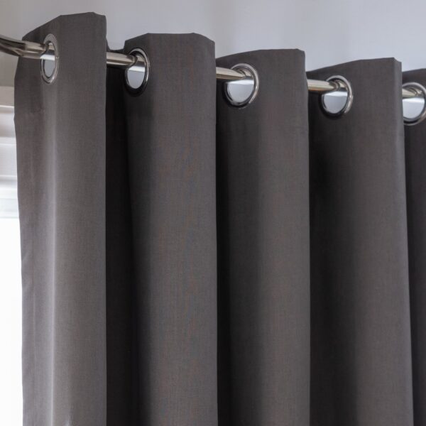Habitat Plain Blackout Eyelet Curtains - Charcoal