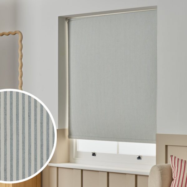 Habitat Stripe Blackout Blue Roller Blind - 90cm