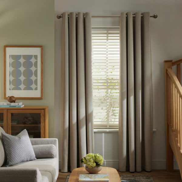 Habitat Textured Blackout Eyelet Curtains -Neutral-117x137cm