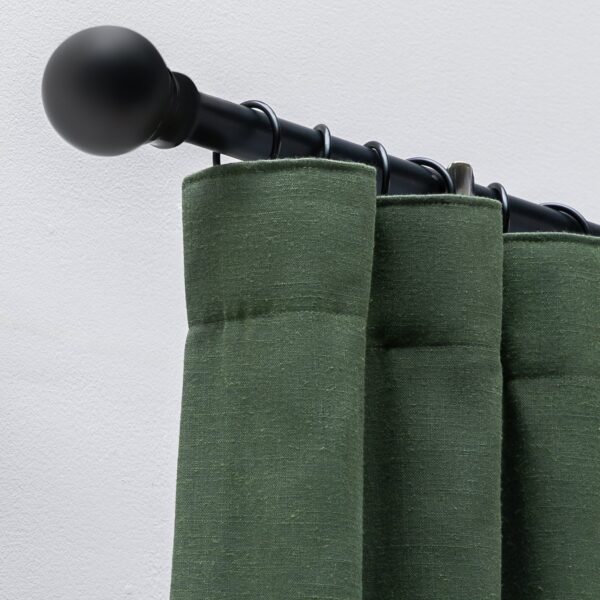 Habitat With Linen Pencil Pleat Curtains - Green - 117x137cm