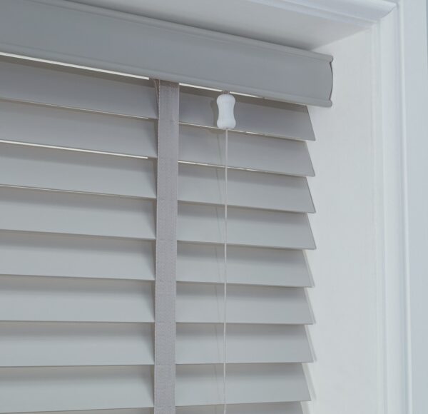 Habitat Wooden Grey 50mm Slat Venetian Tape Blind - 60cm