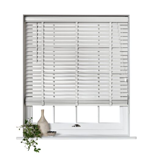 Habitat Wooden White 50mm Slat Venetian Tape Blind - 60cm