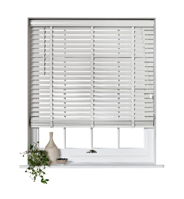 Habitat Wooden White 50mm Slat Venetian Tape Blind - 60cm