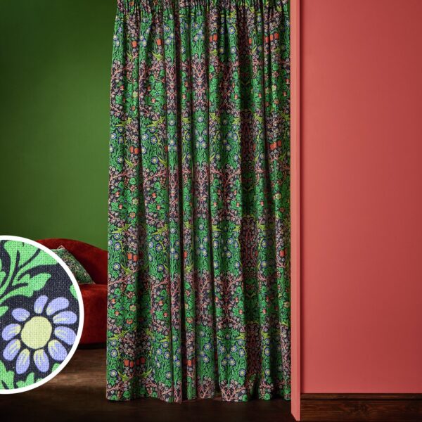 Habitat x Morris & Co. Blackthorn Curtains Green - 117x137cm