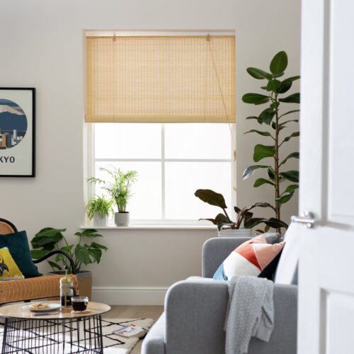 Little Black Book Bamboo Natural Roller Blind - 60cm
