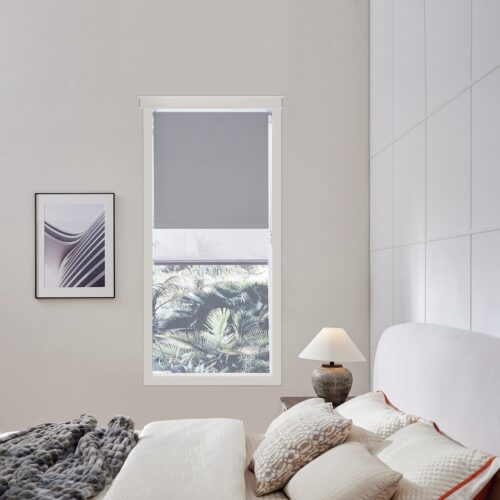 Little Black Book Blackout Double Grey Roller Blind - 60cm