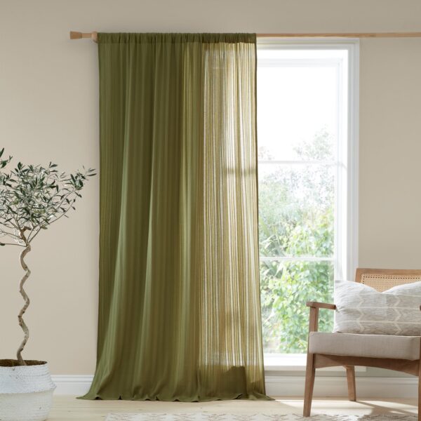 Pineapple Elephant Zofia Voile - Olive - 140x122cm
