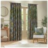 Wylder Ophelia Pencil Pleat Curtains - Blue - 117x137cm