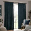 Yard Chenille Pencil Pleat Curtains - Navy - 117x183cm