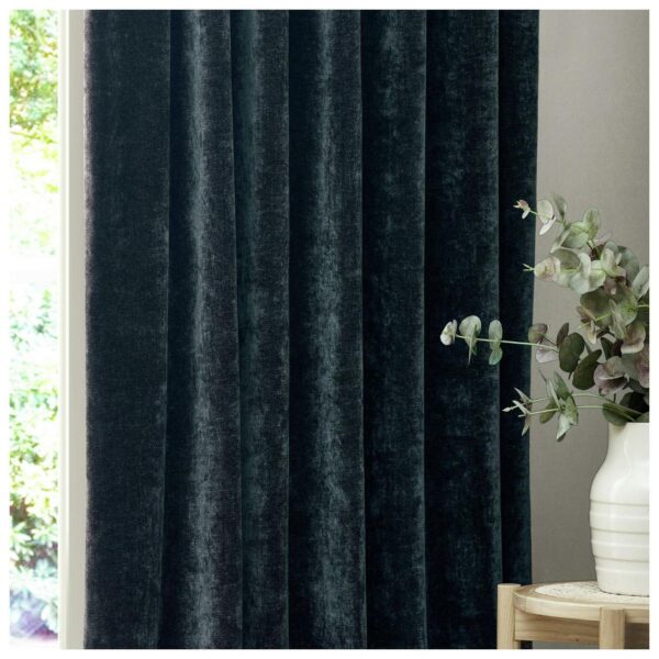 Yard Chenille Pencil Pleat Curtains - Navy - 117x183cm
