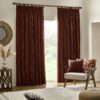 Yard Chenille Pencil Pleat Curtains - Nutmeg - 117x137cm
