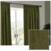 Yard Chenille Pencil Pleat Curtains - Olive - 117x137cm