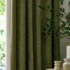 Yard Chenille Pencil Pleat Curtains - Olive - 117x137cm
